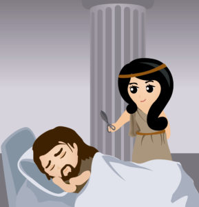 Bible Stories: Illustration of Samson and Delilah